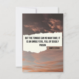 James 3:8 KJV Bible Verse Pic Flat Greeting Card Karte