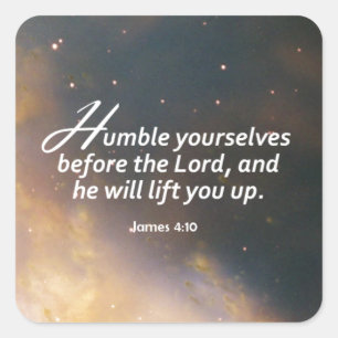 James 4:10 quadratischer aufkleber
