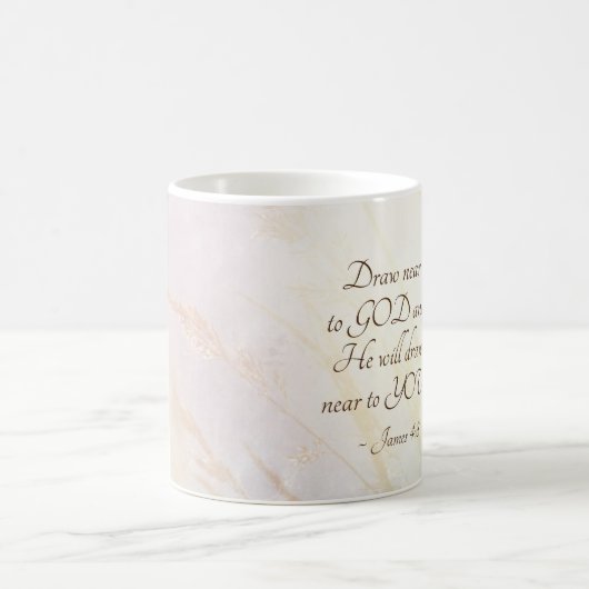James 4:8 Zeichnete in der Nähe der Verse Gottes Kaffeetasse (Mittel)