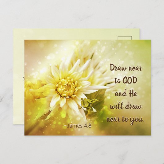 James 4:8 Zeichnete nahe an Gott, Er wird in deine Postkarte (Vorne/Hinten)