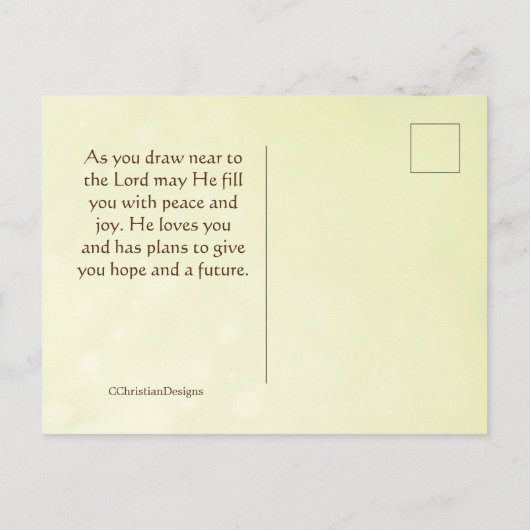 James 4:8 Zeichnete nahe an Gott, Er wird in deine Postkarte (Rückseite)