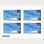 James 5:16 Das wirksame, glühende Gebet.. Rechteckiger Aufkleber (Blatt)