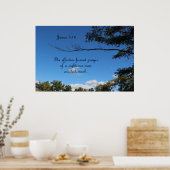 James 5:16 Das wirkungsvolle eifersüchtige Gebet e Poster (Küche)