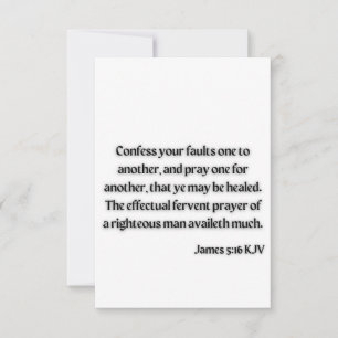 James 5:16 KJV Bibel Schrift Grußkarte Karte