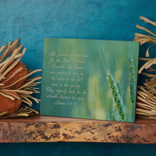 James 5:6-8 Beharrlichkeit Inspiration Fotoplatte (Seite)