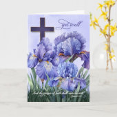James 5 Religious Cross und Lila Iris werden gut Karte (Gelbe Blume)