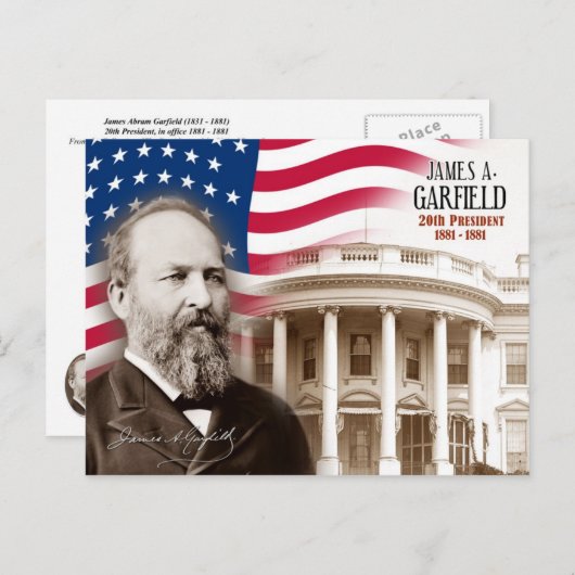 James A. Garfield - 20. Präsident der USA Postkarte (Vorne/Hinten)