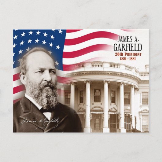 James A. Garfield - 20. Präsident der USA Postkarte (Vorderseite)