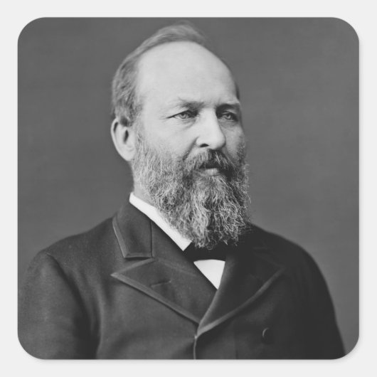 James A. Garfield Quadratischer Aufkleber (Vorderseite)