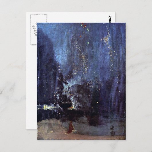 James Abbott McNeill Whistler - Nacht in Schwarz u Postkarte (Vorne/Hinten)