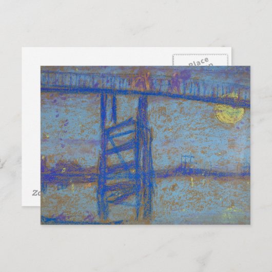 James Abbott McNeill Whistler -Nocturne-Battersea Postkarte (Vorne/Hinten)