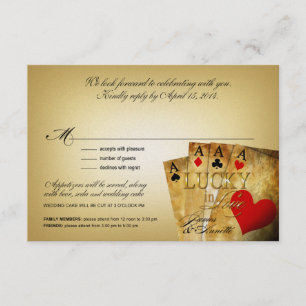 James & Annette Vegas METALLIC CHAMPAGNE UAWG RSVP Karte