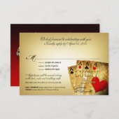 James & Annette Vegas METALLIC CHAMPAGNE UAWG RSVP Karte (Vorne/Hinten)