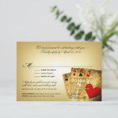 James & Annette Vegas METALLIC CHAMPAGNE UAWG RSVP Karte (Stehend Vorderseite)