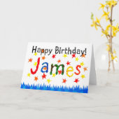 'James' Birthday Card Karte (Gelbe Blume)