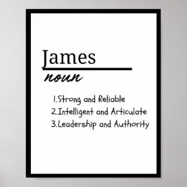 James, Boy Personalisiert Name Definition Poster