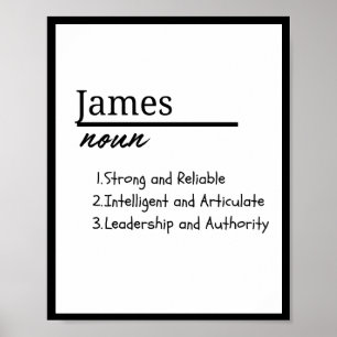 James, Boy Personalisiert Name Definition Poster