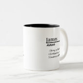 James, Boy Personalisiert Name Definition Zweifarbige Tasse (VorderseiteRechts)