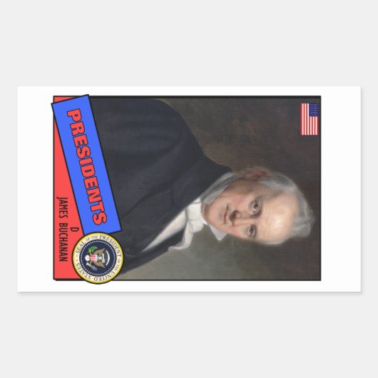 James Buchanan Baseball Card Rechteckiger Aufkleber (Vorderseite)