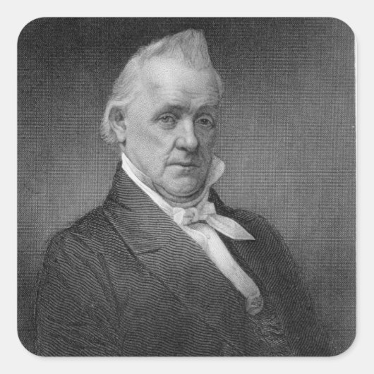 James Buchanan, graviert von Henry Bryan Hall (180 Quadratischer Aufkleber (Vorderseite)