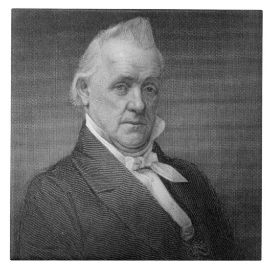 James Buchanan, graviert von Henry Bryan Hall Fliese (Vorderseite)