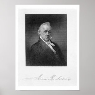 James Buchanan, graviert von Henry Bryan Hall Poster