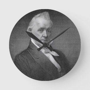 James Buchanan, graviert von Henry Bryan Hall Runde Wanduhr