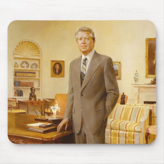 James Carter Weißes Haus Präsidentenportrait Mousepad (Vorne)