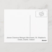James Clarence Mangan Monument, Dublin, Irland Postkarte (Rückseite)