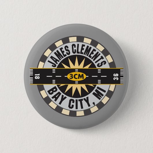 James Clements Airport Bay City MI 3CM Button (Vorderseite)