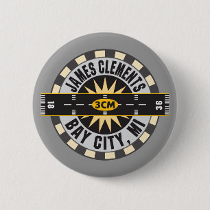 James Clements Airport Bay City MI 3CM Button