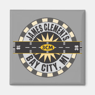 James Clements Airport Bay City MI 3CM Magnet