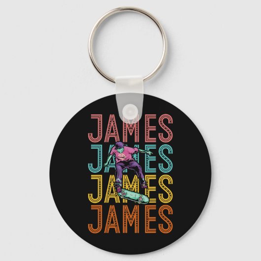 James Custom Skateboarding Hob Schlüsselanhänger (Vorderseite)