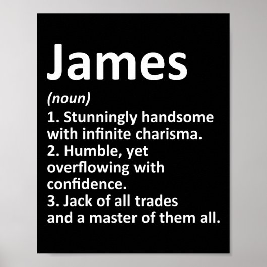 James Definition Personalisiert Name Funny Birthda Poster (Vorne)