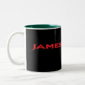 James Dore rote u. schwarze mit Buchstaben Zweifarbige Tasse (Links)