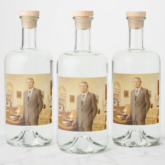 James Earl Carter Painted US-Präsident Portrait Alkoholflaschenetikett (Flaschen)