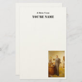 James Earl Carter Painted US-Präsident Portrait Briefpapier (Vorne/Hinten)