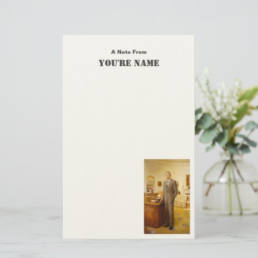 James Earl Carter Painted US-Präsident Portrait Briefpapier (Stehend Vorderseite)