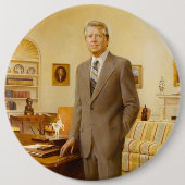 James Earl Carter Painted US-Präsident Portrait Button (Vorderseite)