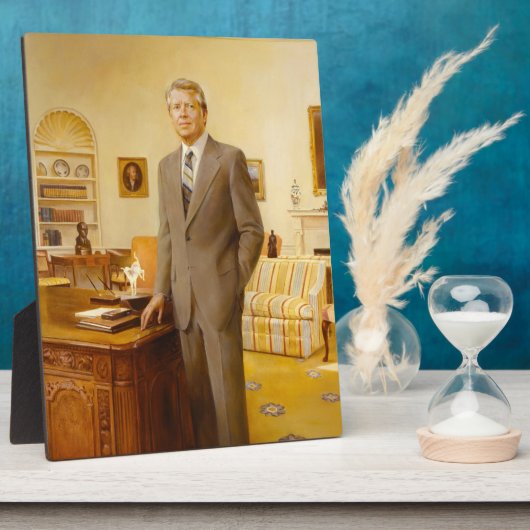 James Earl Carter Painted US-Präsident Portrait Fotoplatte (Seite)