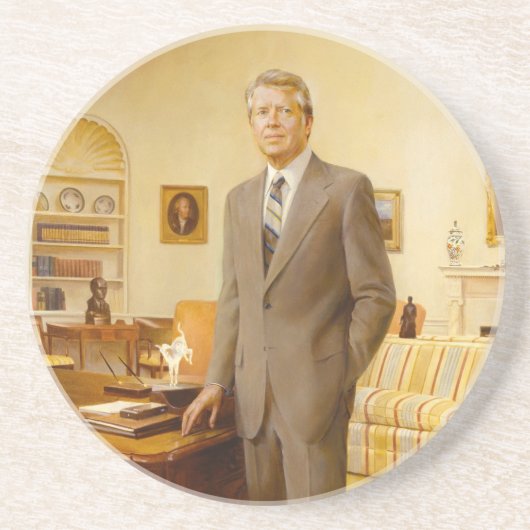 James Earl Carter Painted US-Präsident Portrait Getränkeuntersetzer (Vorne)