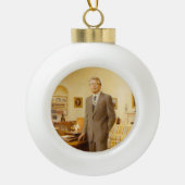 James Earl Carter Painted US-Präsident Portrait Keramik Kugel-Ornament (Vorderseite)