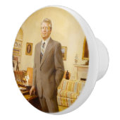 James Earl Carter Painted US-Präsident Portrait Keramikknauf (Rechts)