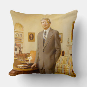 James Earl Carter Painted US-Präsident Portrait Kissen