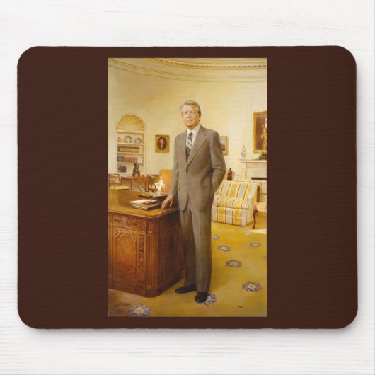 James Earl Carter Painted US-Präsident Portrait Mousepad (Vorne)