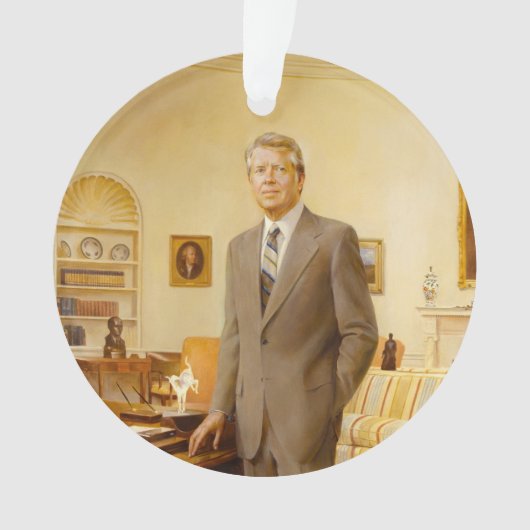 James Earl Carter Painted US-Präsident Portrait Ornament (Vorderseite)