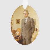 James Earl Carter Painted US-Präsident Portrait Ornament (Rückseite)