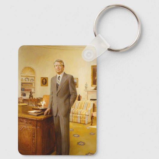 James Earl Carter Painted US-Präsident Portrait Schlüsselanhänger (Rückseite)