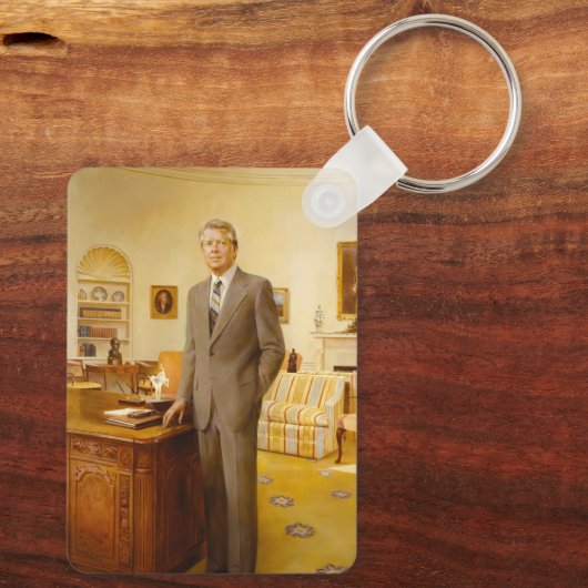 James Earl Carter Painted US-Präsident Portrait Schlüsselanhänger (Rückseite)