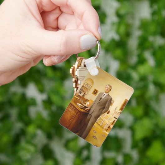 James Earl Carter Painted US-Präsident Portrait Schlüsselanhänger (Hand)